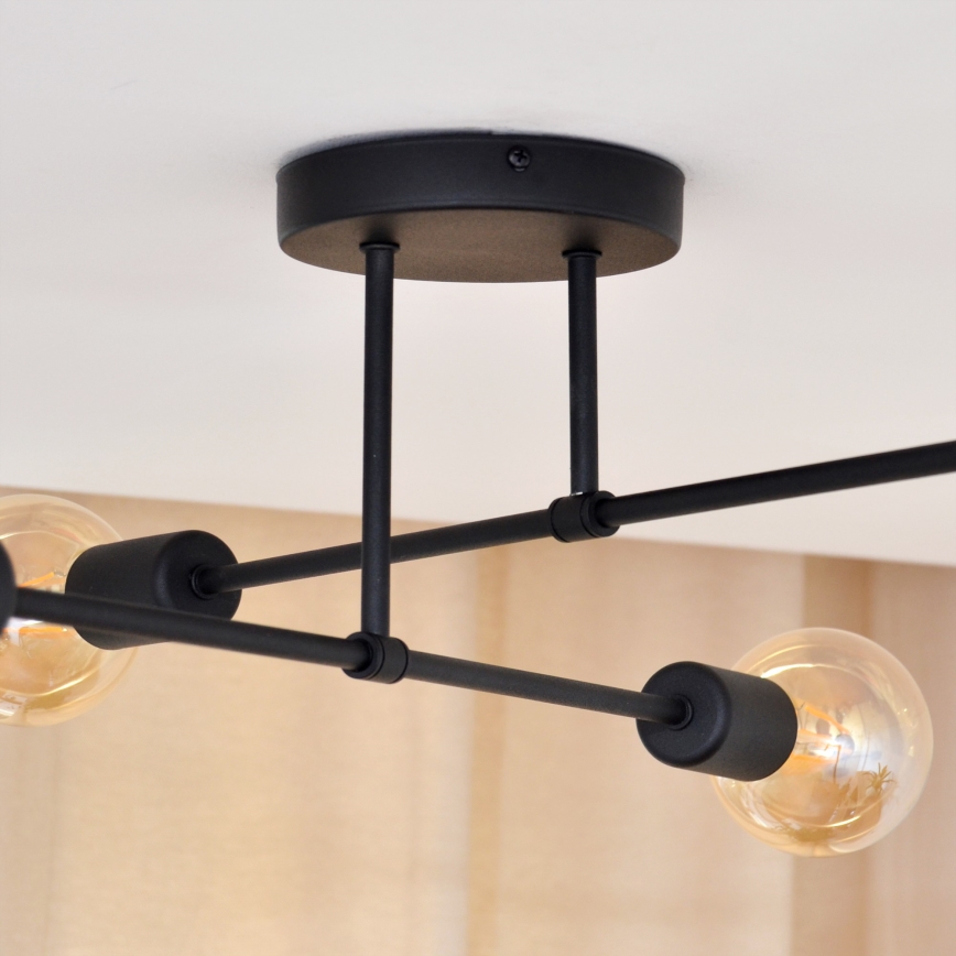 LED fäst ljuskrona CAMBRIDGE 4xE27/8W/230V svart