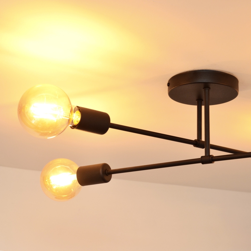 LED fäst ljuskrona CAMBRIDGE 4xE27/8W/230V svart