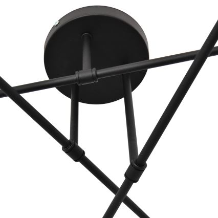 LED fäst ljuskrona CAMBRIDGE 6xE27/8W/230V svart