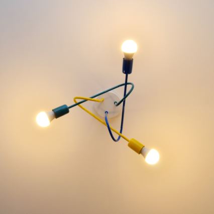 LED Fäst ljuskrona för barn OXFORD 3xE27/15W/230V