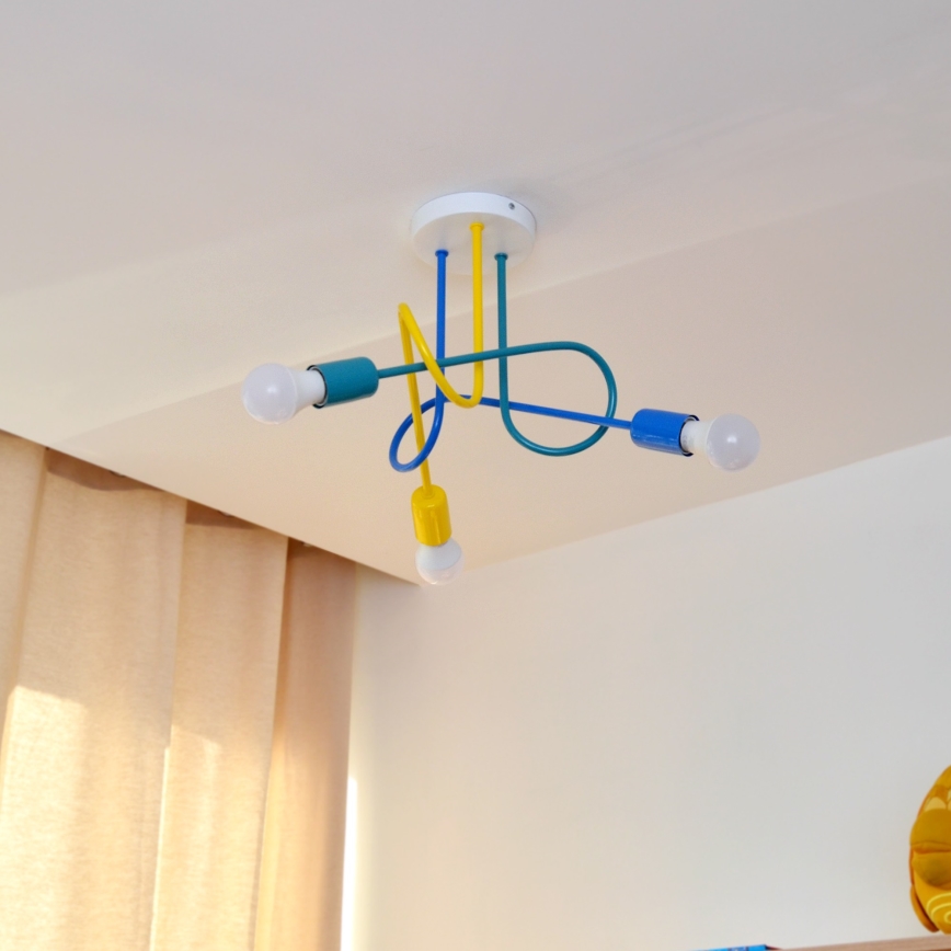 LED Fäst ljuskrona för barn OXFORD 3xE27/15W/230V