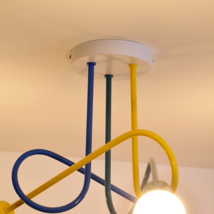 LED Fäst ljuskrona för barn OXFORD 3xE27/15W/230V