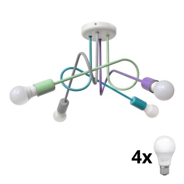 LED fäst ljuskrona OXFORD 4xE27/10W/230V