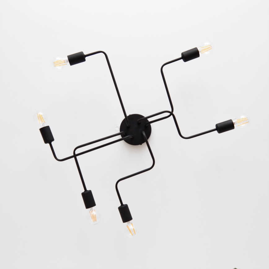 LED fäst ljuskrona TUBE 6xE27/15W/230V