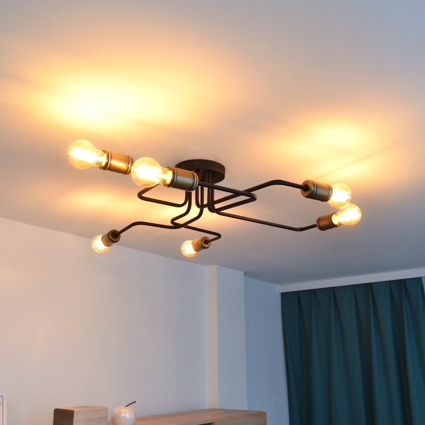 LED fäst ljuskrona TUBE 6xE27/15W/230V