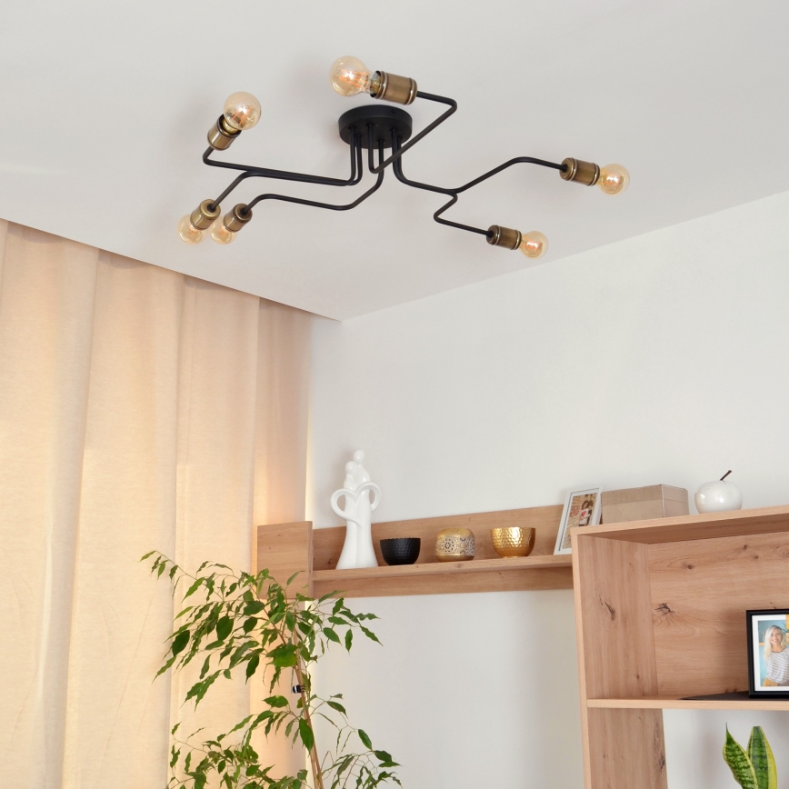 LED fäst ljuskrona TUBE 6xE27/15W/230V