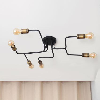 LED fäst ljuskrona TUBE 6xE27/15W/230V