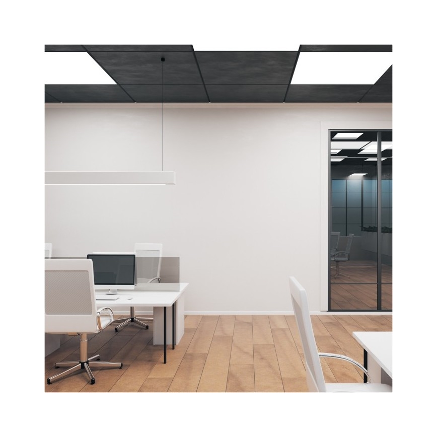 LED fäst panel BRISBANE LED/36W/230V 4000K 59,5x59,5 cm svart
