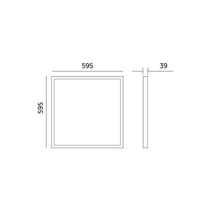 LED fäst panel BRISBANE LED/36W/230V 4000K 59,5x59,5 cm svart