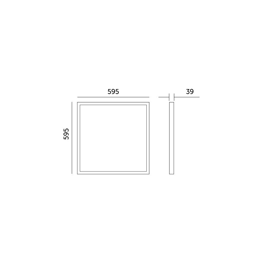LED fäst panel BRISBANE LED/36W/230V 4000K 59,5x59,5 cm svart