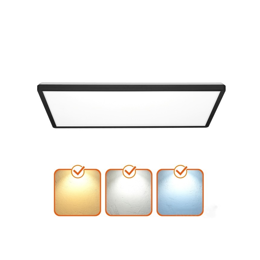LED fäst panel NIVERA LED/32W/230V IP54 3000/4000/6000K 29,5x59,5 cm svart