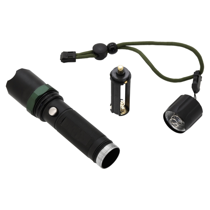 LED Ficklampa LED/3W/3xAAA IP44 svart