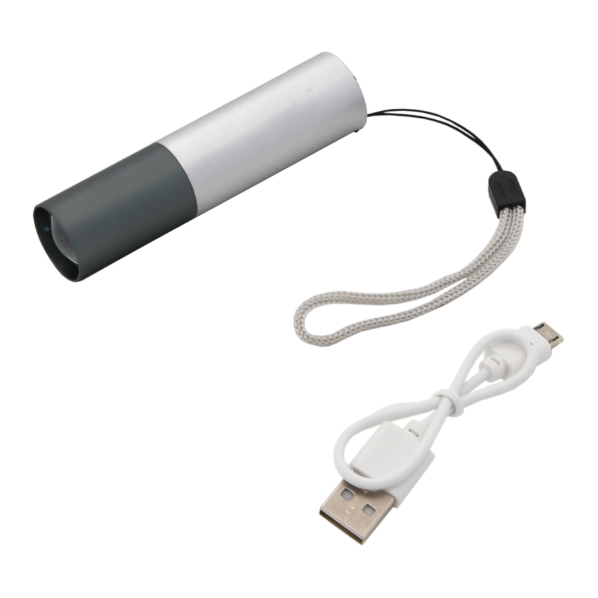 LED Ficklampa LED/400mAh vit/grå
