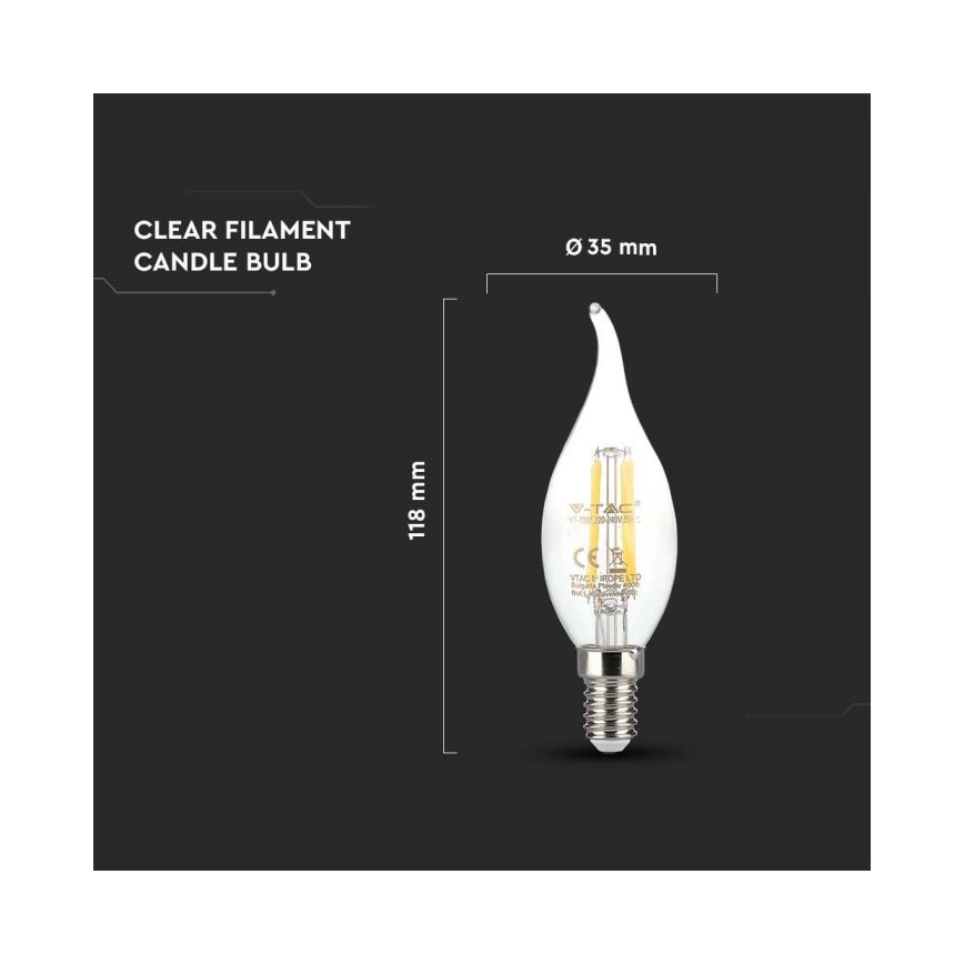 LED-filamentlampa E14/4W/230V 3000K