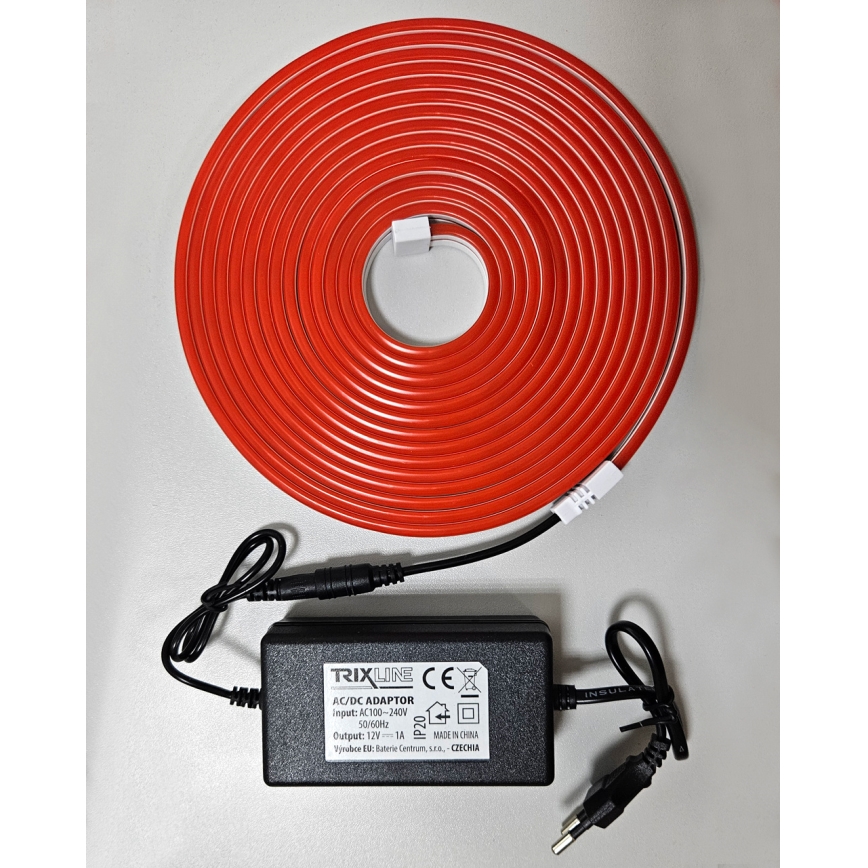 LED Flexibel list NEON LED/10W/230V 5 m IP65 röd
