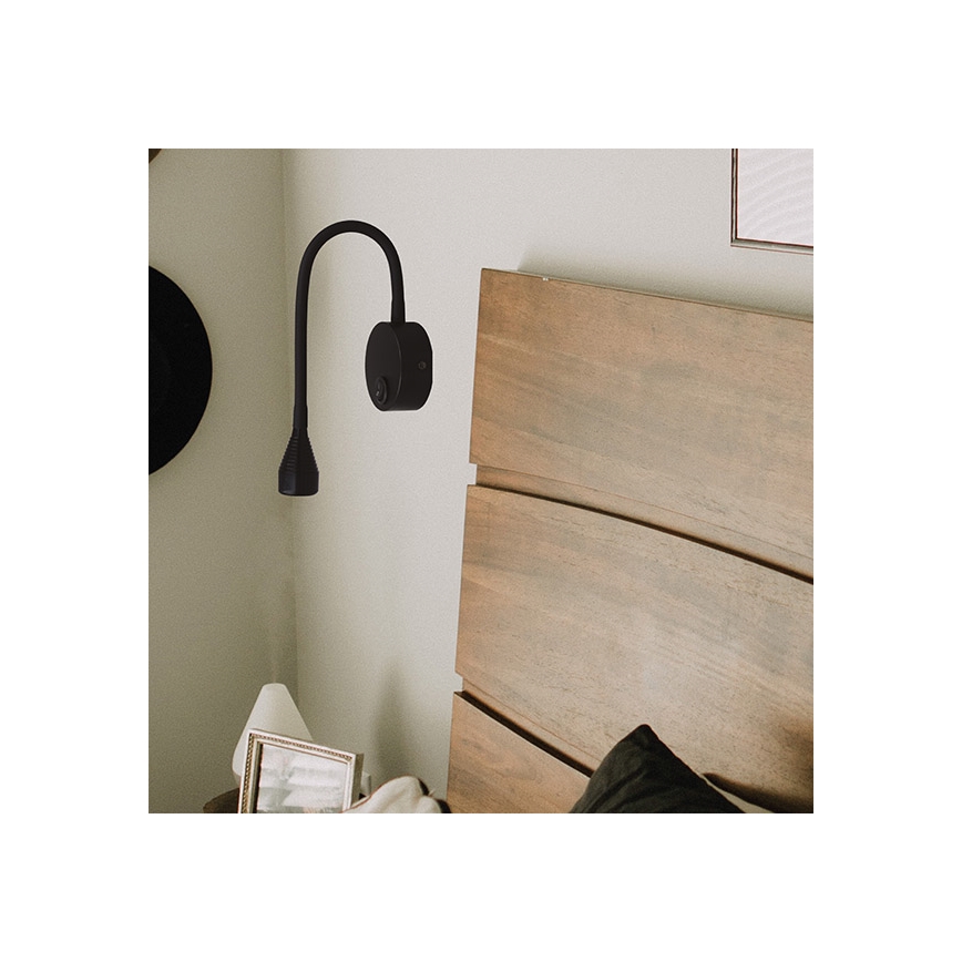 LED Flexibel liten lampa IONAS LED/3W/230V 3000K svart