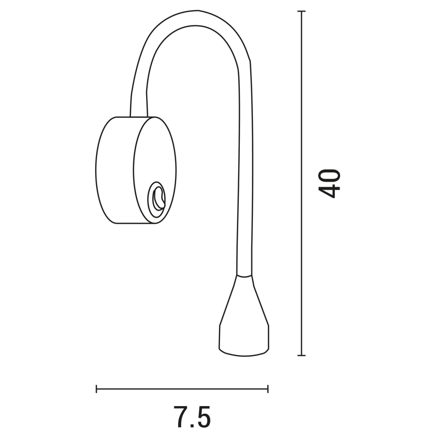 LED Flexibel liten lampa IONAS LED/3W/230V 3000K svart