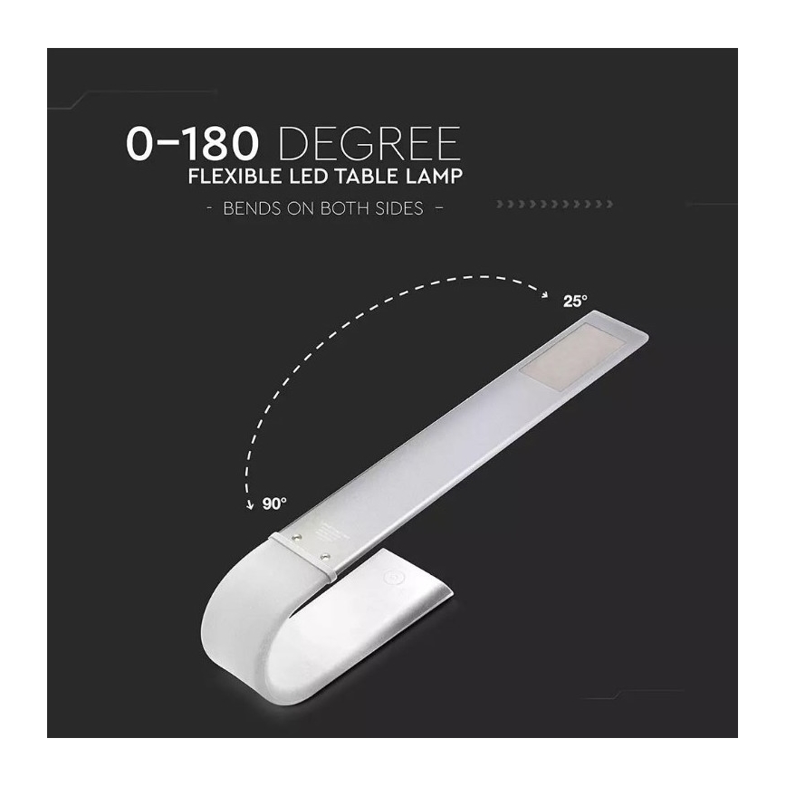 LED Flexibel ljusreglerad bordslampa LED/6,5W/5V 2000 mAh 3000K/4500K/6000K