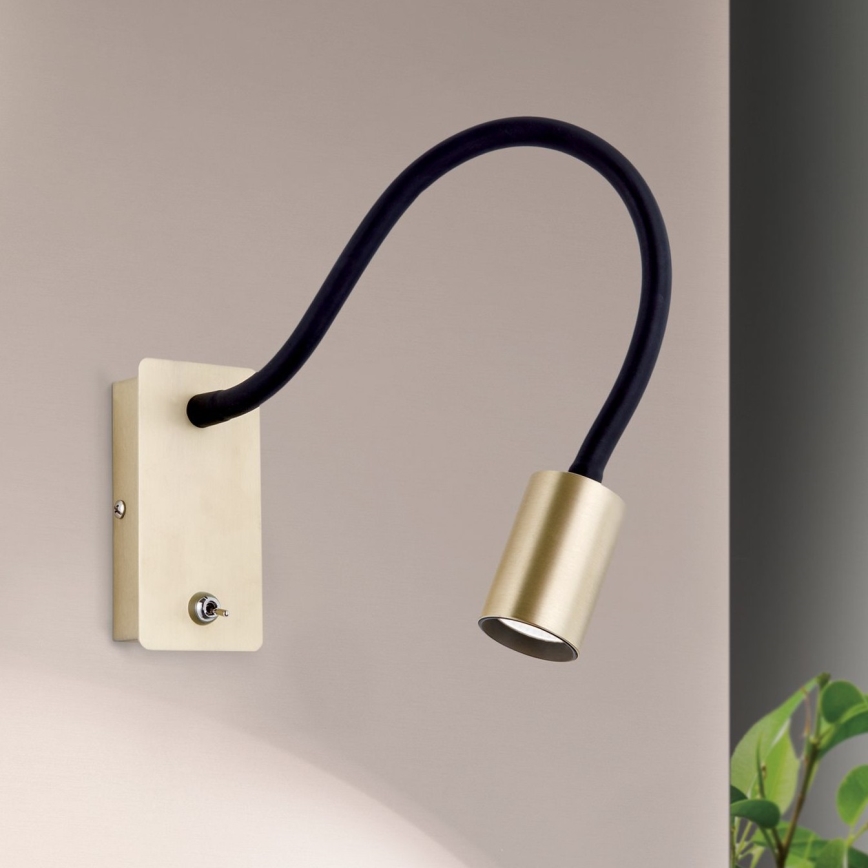 LED Flexibel vägg små lampor KURT LED/5W/230V guld