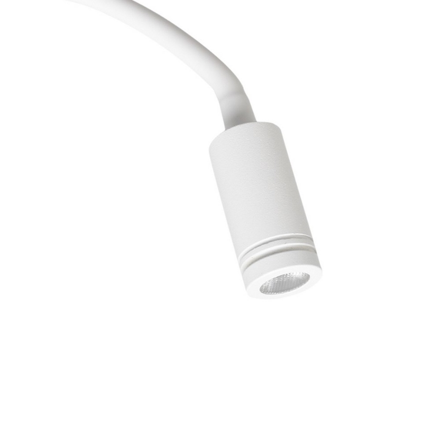 LED Flexibel vägglampa med USB BASE 1xLED/8W+1xLED/2W/230V vit