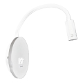 LED Flexibel vägglampa med USB BASE 1xLED/8W+1xLED/2W/230V vit/silver