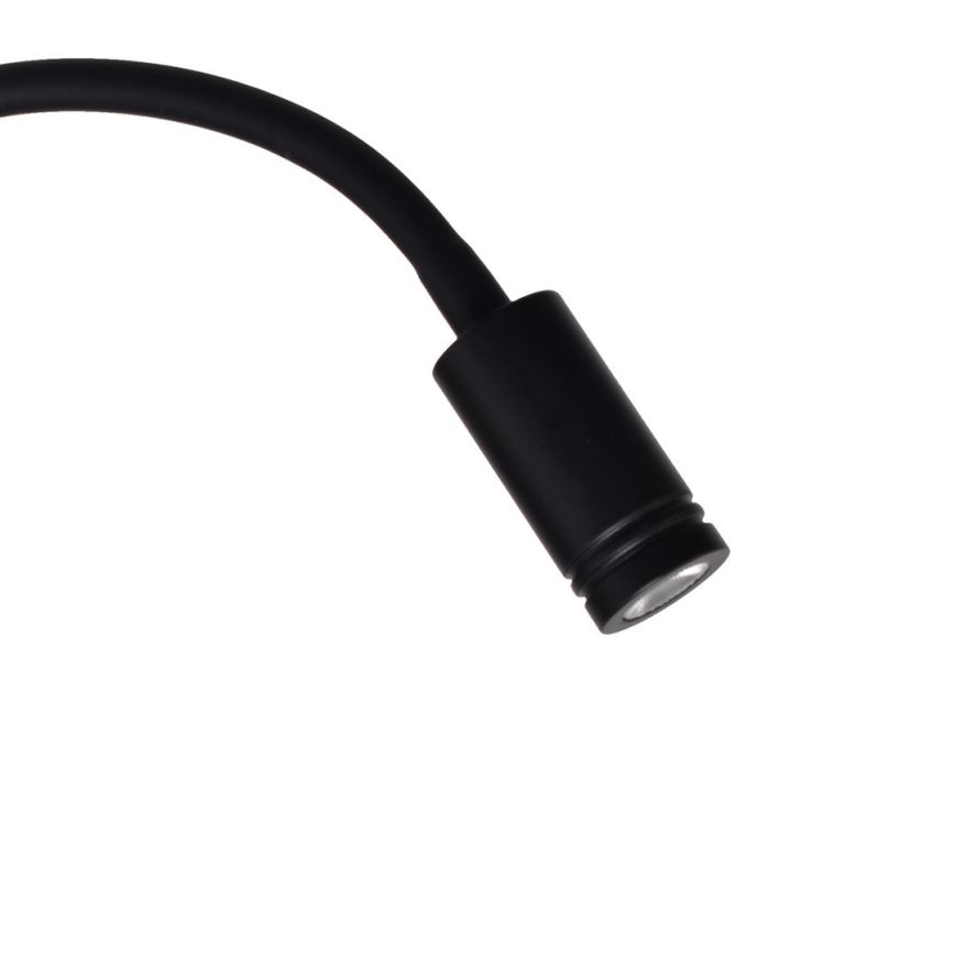 LED Flexibel wall liten lampa BASE 1xLED/8W+1xLED/2W/230V svart/silver