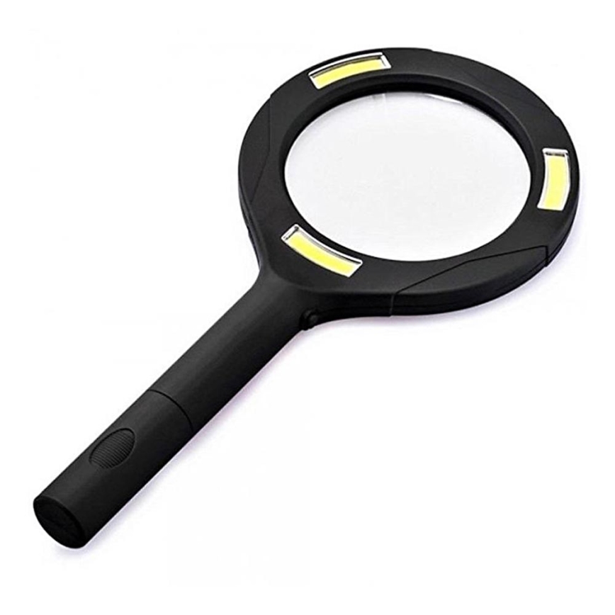 LED Förstoring 5×ZOOM med bakbelysning LED/3W/2xAA IP44