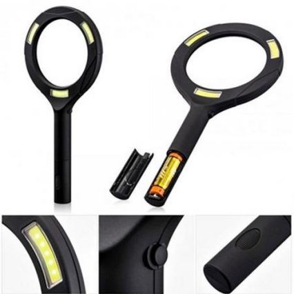 LED Förstoring 5×ZOOM med bakbelysning LED/3W/2xAA IP44