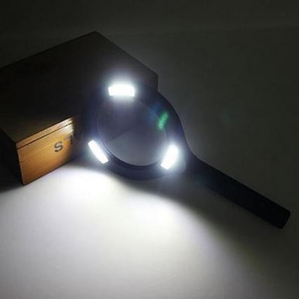 LED Förstoring 5×ZOOM med bakbelysning LED/3W/2xAA IP44