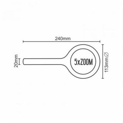 LED Förstoring 5×ZOOM med bakbelysning LED/3W/2xAA IP44