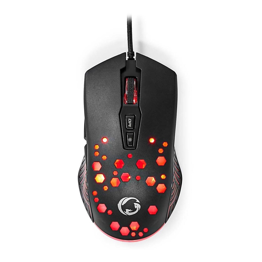 LED Gaming mouse 800/1200/2400/3200/4800/7200 DPI 7 buttons svart