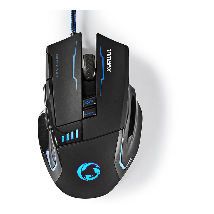LED Gaming mouse 800/1600/2400/4000 DPI 8 buttons svart