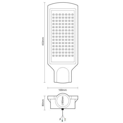 LED gatulampa LED/100W/170-400V IP65