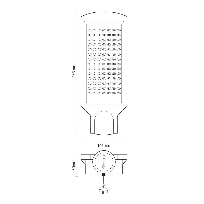LED gatulampa LED/100W/170-400V IP65