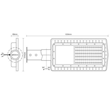 LED gatulampa LED/100W/230V 5000K IP65