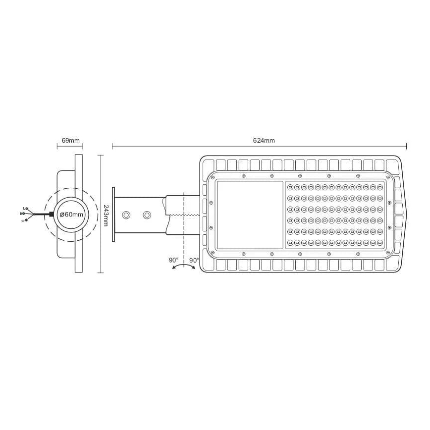 LED gatulampa LED/100W/230V 5000K IP65