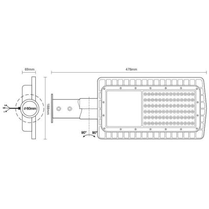 LED gatulampa LED/30W/230V 5000K IP65