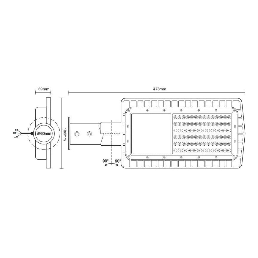 LED gatulampa LED/30W/230V 5000K IP65