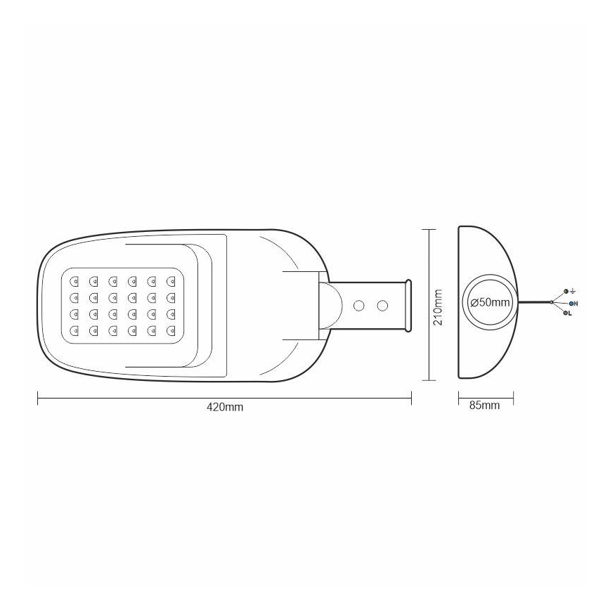 LED gatulampa LED/40W/230V 5000K IP65