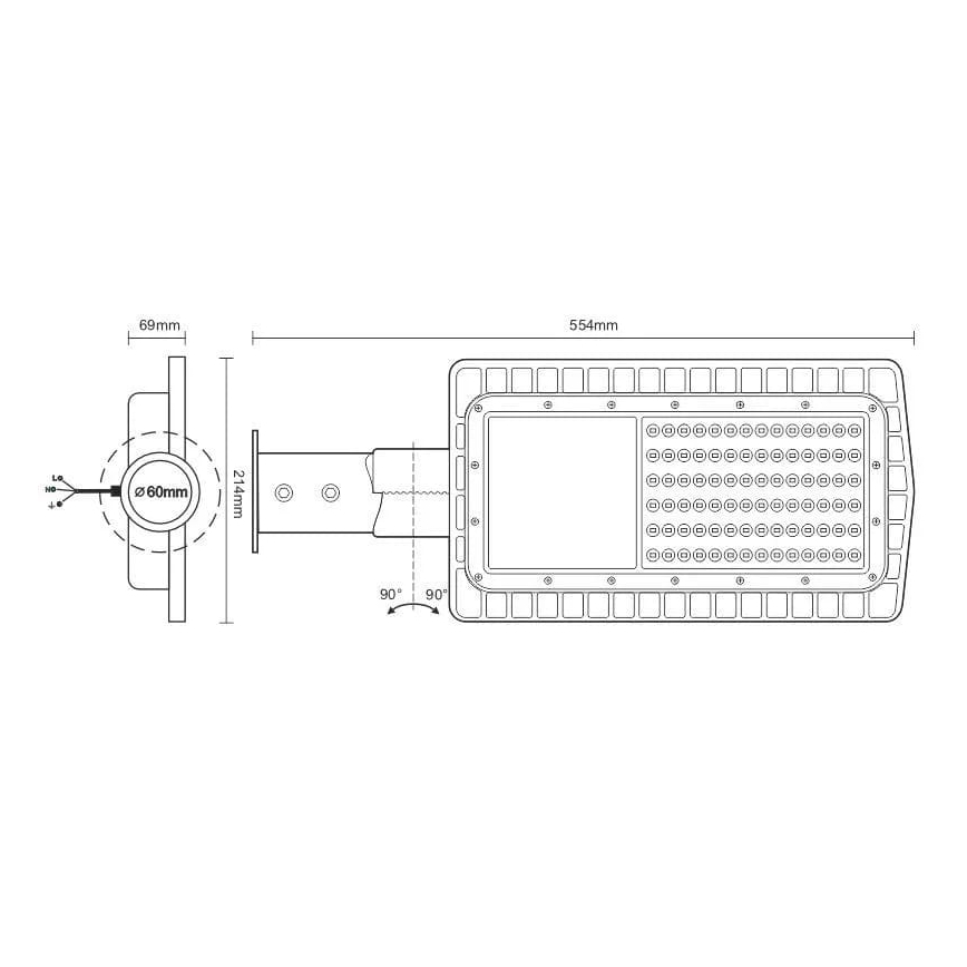 LED gatulampa LED/60W/230V 5000K IP65