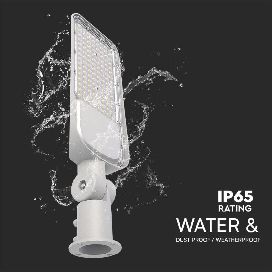 LED gatulampa med skymningssensor SAMSUNG CHIP LED/100W/230V 4000K IP65 grå