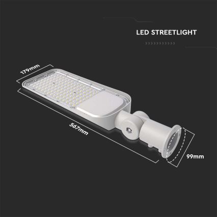 LED gatulampa SAMSUNG CHIP LED/100W/230V 6500K IP65 grå