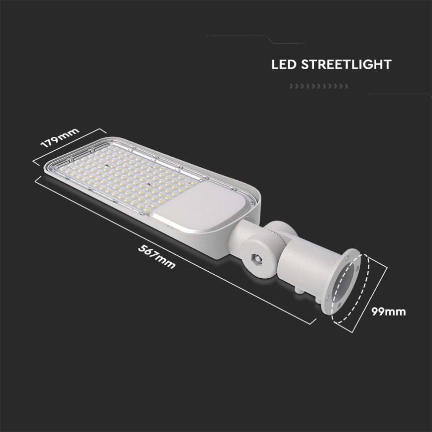 LED gatulampa SAMSUNG CHIP LED/100W/230V 6500K IP65 grå