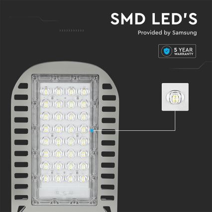 LED gatulampa SAMSUNG CHIP LED/50W/230V 6500K grå