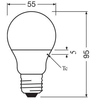 LED glödlampa A40 E27/4,9W/230V 2700K - Osram