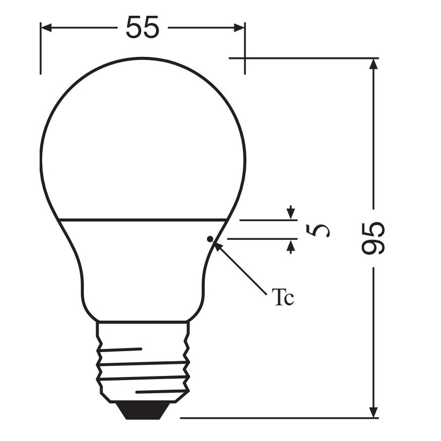 LED glödlampa A40 E27/4,9W/230V 2700K - Osram
