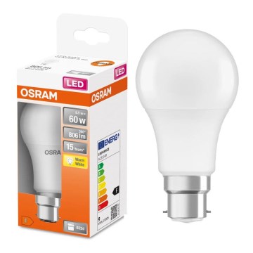 LED glödlampa A60 B22d/8,5W/230V 2700K - Osram