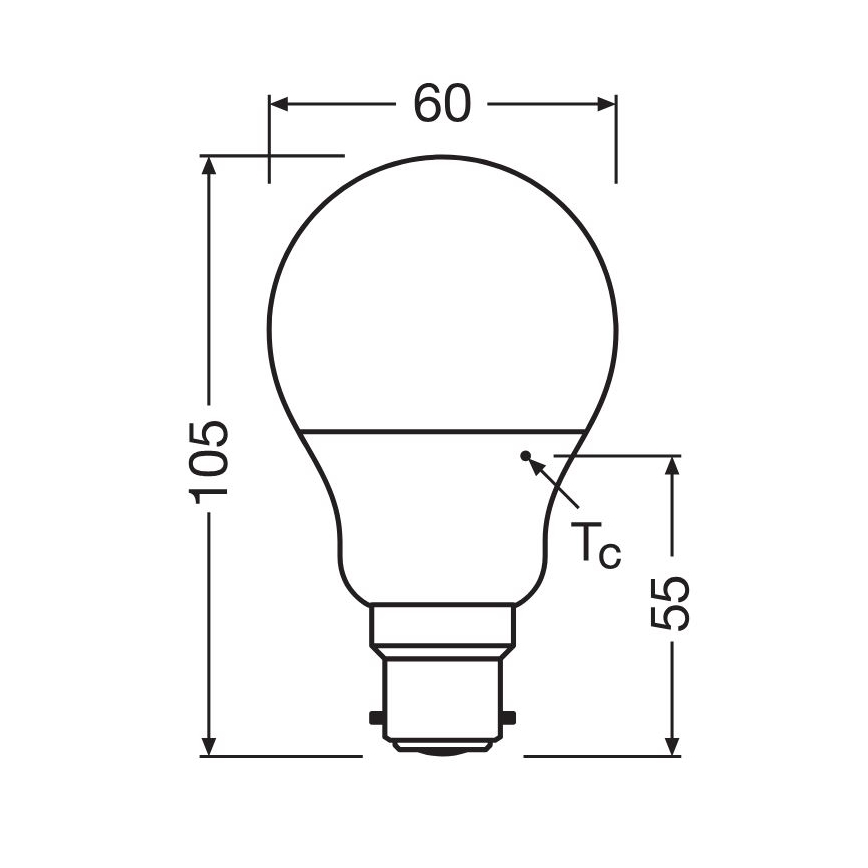 LED glödlampa A60 B22d/8,5W/230V 2700K - Osram