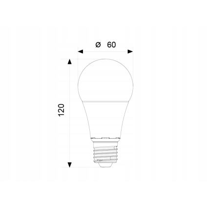 LED glödlampa A60 E27/12W/230V 3000K