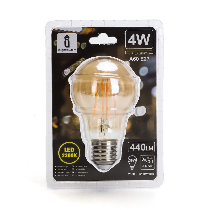 LED glödlampa A60 E27/4W/230V 2200K - Aigostar